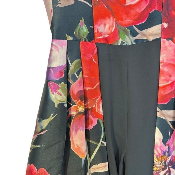 Kay Unger Navy Blue Floral Formal Walk Through Jumpsuit Gown| Size 6 - Picture 6 of 10